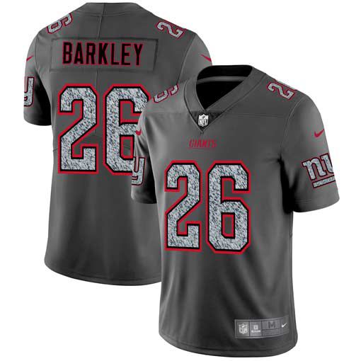 Men New York Giants 26 Barkley Nike Teams Gray Fashion Static Limited NFL Jerseys